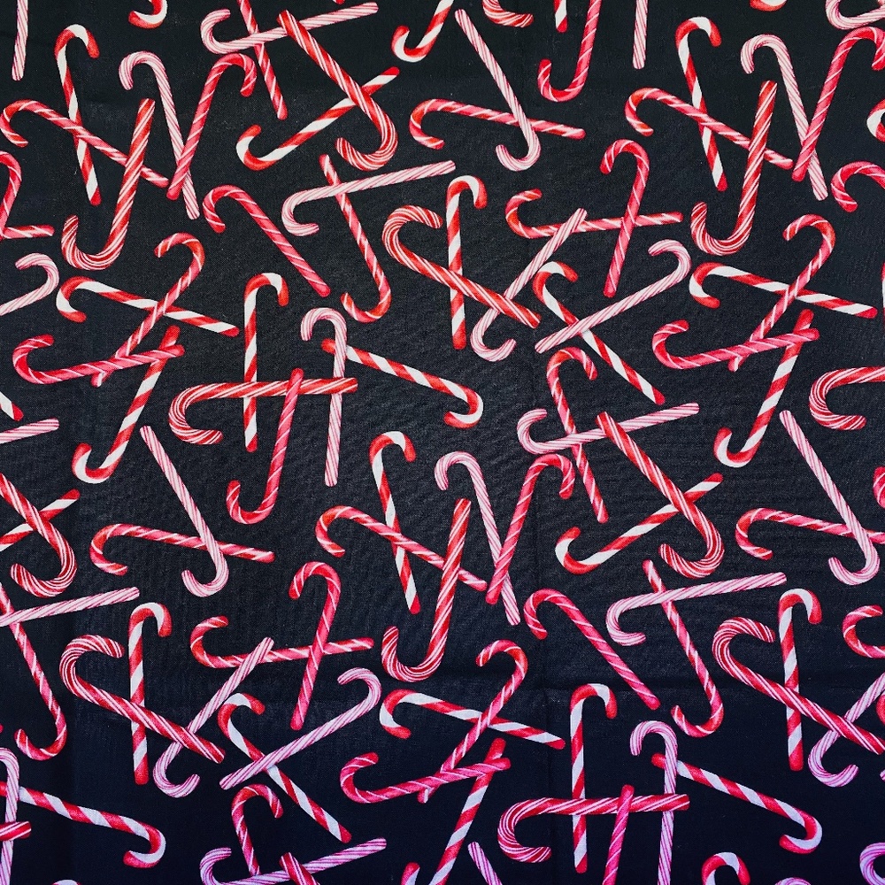 Holly Jolly Christmas Candy Cane Fabric Robert Kaufman 67" X 44"
